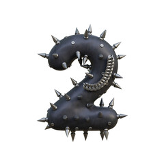 Rock Leather Jacket 3D Alphabet or PNG Letters