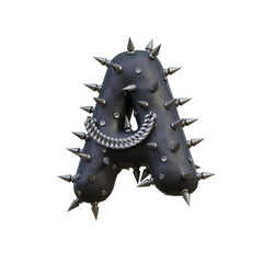 Rock Leather Jacket 3D Alphabet or PNG Letters