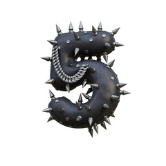 Rock Leather Jacket 3D Alphabet or PNG Letters