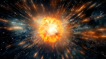 radiant explosion of light emanates from a central point, resembling a supernova in its brilliance, Generative AI
