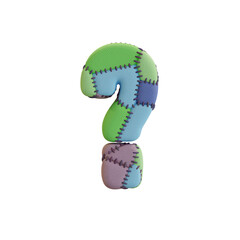Stitched Fabric Colors 3D Alphabet or PNG Letters