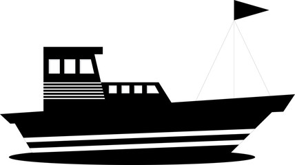 Sailboat vector icon. Isolated Sailing Boat flat emoji, emoticon symbol - Vector stock illustration