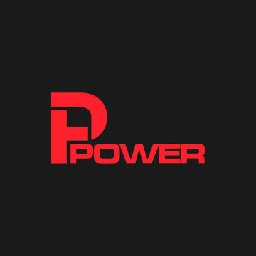 LETTER AND INITIAL P POWER WITH RED COLOR BOLD TYPE FOR LOGO VECTOR FOR COMPANY, BRAND, BUSINESS, AND OTHER