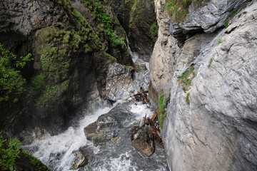 Detailansicht von der Kitzlochklamm bei Taxenbach in Österreich