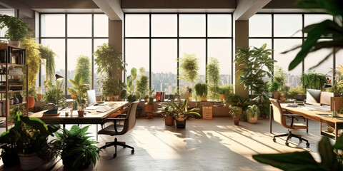 Sunlit Oasis: A Productive and Green Office Space