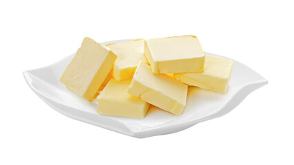 butter in ceramic plate (beautiful shape) on transparent png