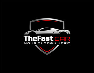 illustration of car rental logo, emblem, badges isolated on black background, dark logo with attractive color gradient.