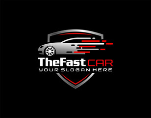 illustration of car rental logo, emblem, badges isolated on black background, dark logo with attractive color gradient.