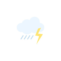 Lightning rain weather icon illustration