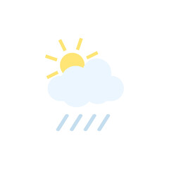 sunny rainy weather icon vector illustration isolated