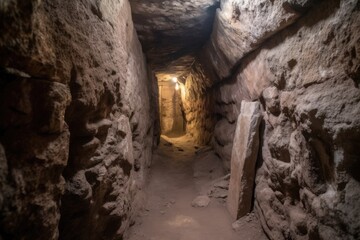 Obraz premium fascinating discovery of hidden passage in ancient ruin, leading to undiscovered chambers, created with generative ai