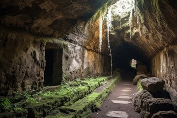 Obraz premium fascinating discovery of hidden passage in ancient ruin, leading to undiscovered chambers, created with generative ai