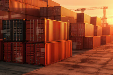 Cargo Shipping Container Worldwide. Generative AI