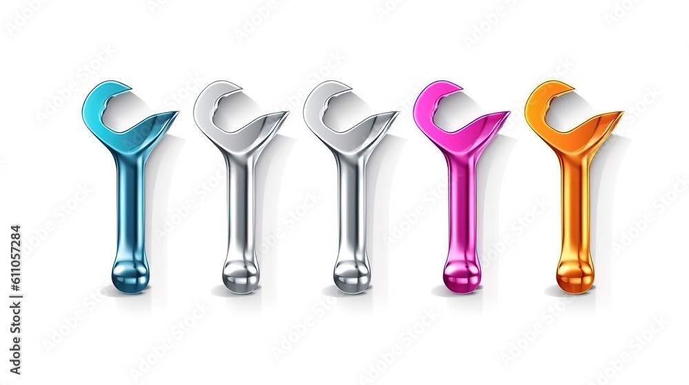 Poster vector collection of plumber master instruments, spanner, wrench. generative ai