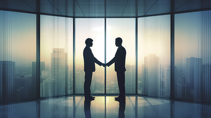 Fototapeta premium Business handshake in the office. Generative AI