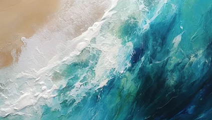  An aerial view of a beach and ocean. Created with Generative Ai Technology © pham