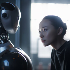 Engineer Discovering a problem in Robot, generative ai