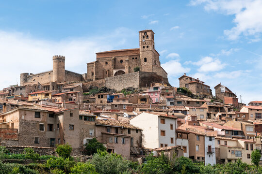 Cornago, La Rioja. Sierra de Alcarama. Castle and Church