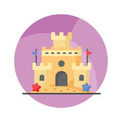 Get your hands on this carefully designed vector of sand castle in modern style