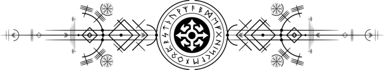 Vektor Wikingertattoo - Symbolik der nordischen Mythologie