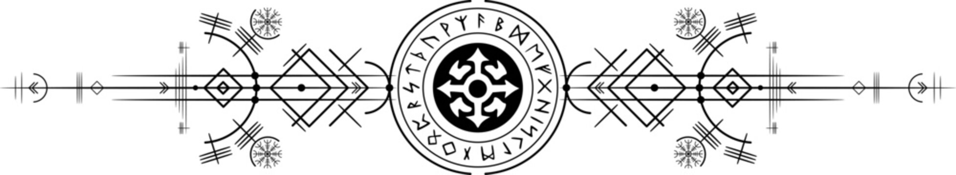 Vektor Wikingertattoo - Symbolik der nordischen Mythologie