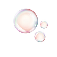soap bubbles isolated on white background, bubble