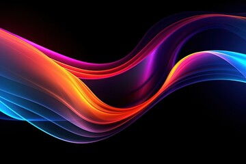 Fototapeta premium Vibrant neon color in dark background with smooth line and blur motion. Abstract background created with Generative Ai Technology