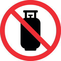 No gas cylinder sign. Forbidden signs and symbols.