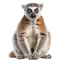 ring lemur isolated on transparent background cutout