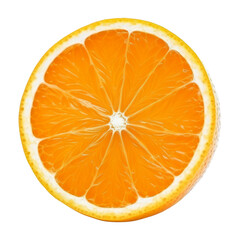 a slice of orange isolated on transparent background cutout
