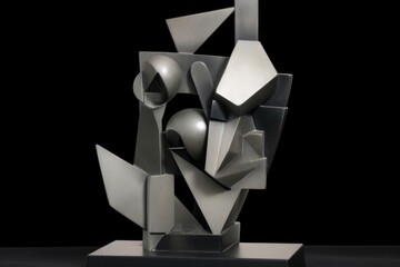 cubist sculpture, with angular and geometric shapes, created with generative ai - obrazy, fototapety, plakaty