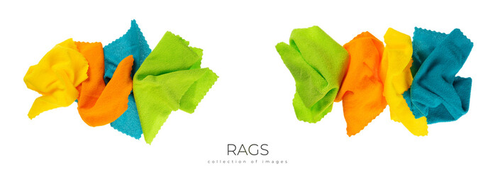 Rags microfiber isolated on a white background. Microfiber cleaning towel.