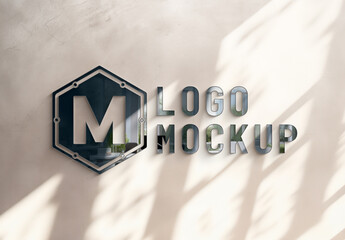 Logo With Reflective 3D Metal Effect Mockup