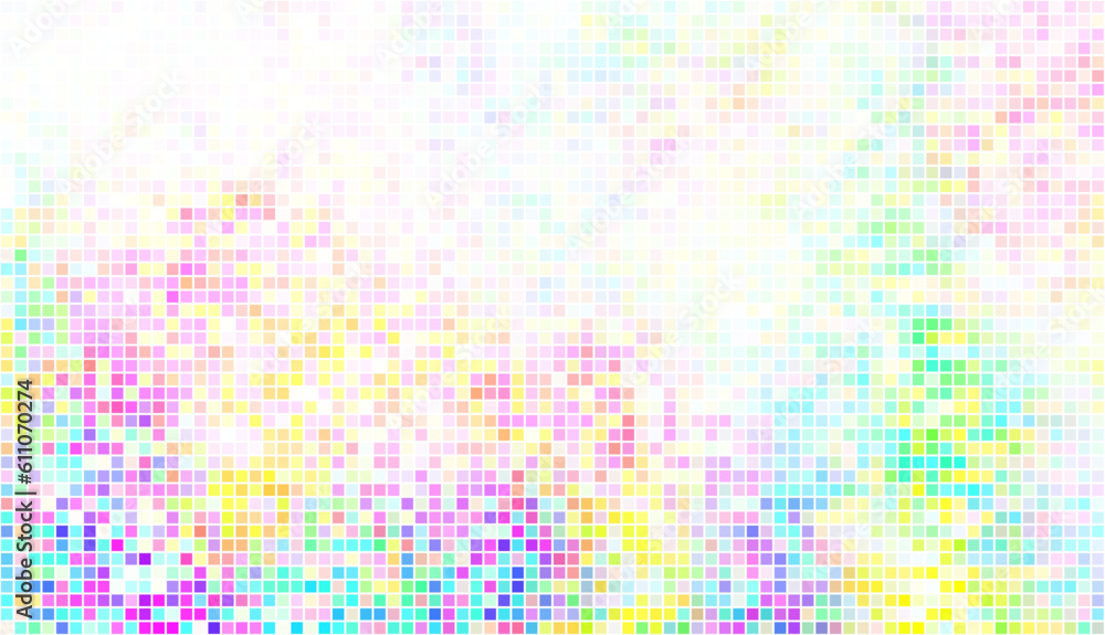 Poster abstract spectrum colorful bottom mosaic with white copy space.