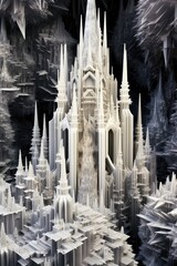 crystal-like structures forming intricate pattern, created with generative ai