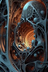 3d rendered fractal shapes and patterns, created with generative ai