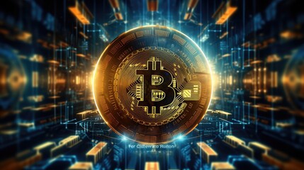 Bitcoin Hologram blockchain crypto currency digital