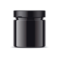 Black glass jar for canned food