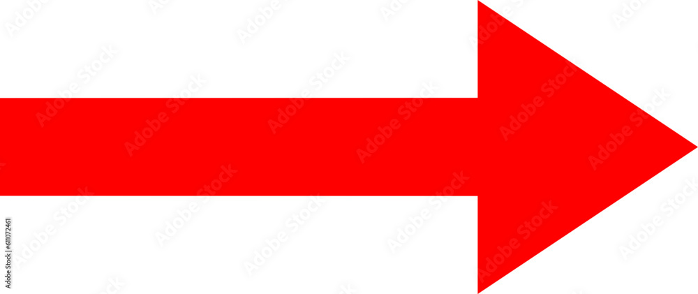 Sticker red arrow straight horizontal right simple plain symbol sign icon shape element isolated overlay svg