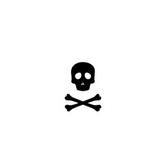  Skull and bones icon isolated on white background 