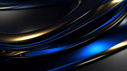 Fototapeta premium Abstract blue background with geometric dynamic glowing diagonal lines. Modern technology background, graphic for business, corporate, brochure, banner, cover or poster, Generative AI.