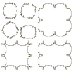 Vector floral frame with spring twigs. Hand drawn herbal wreath for card, wedding, greeting, print and other floral vintage design.