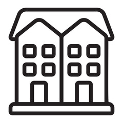 semi detached line icon