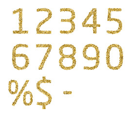 Golden Glitter Numbers Luxury