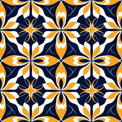 Fototapeta premium Colorful tile geometric seamless repeat pattern [Generative AI] 