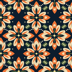 Colorful tile geometric seamless repeat pattern [Generative AI]
