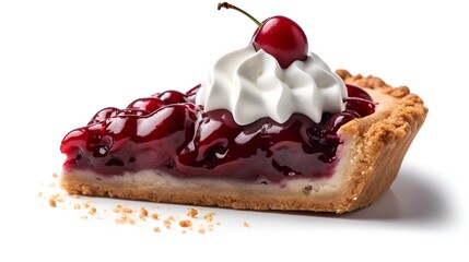 summer time cherry pie isolated on a white background with copy space - Powered by Adobe