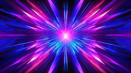 Abstract fashion background with violet neon lights,  pink blue spectrum vibrant colors laser show. Created with Generative Ai Technology