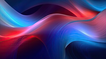 Obraz premium A computer generated image of a blue and red wave. Abstract background created with Generative Ai Technology