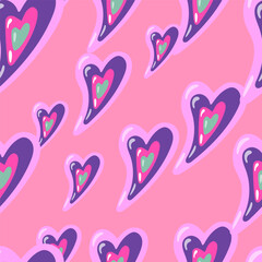 Vintage hearts seamless pattern. 14 february wallpaper. Valentine's Day backdrop.